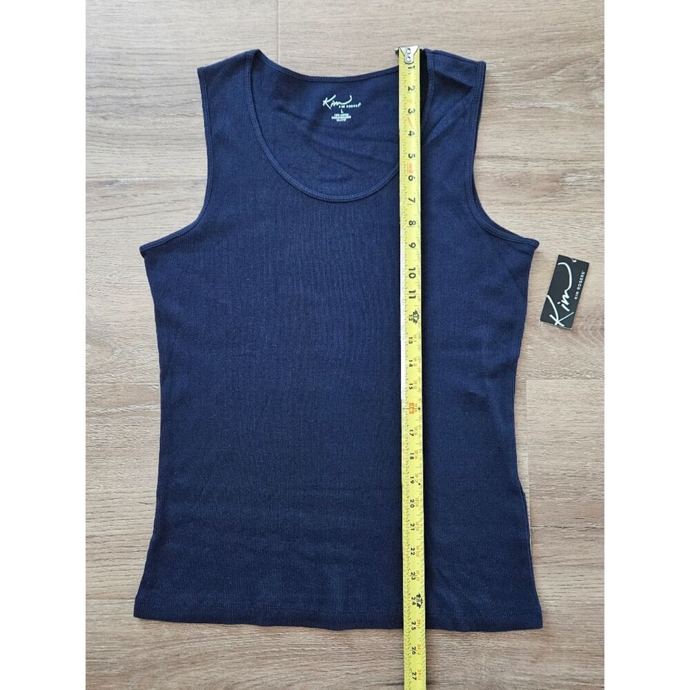 Kim Rogers Navy Ribbed Tank Top Size L - Picture 2 of 5